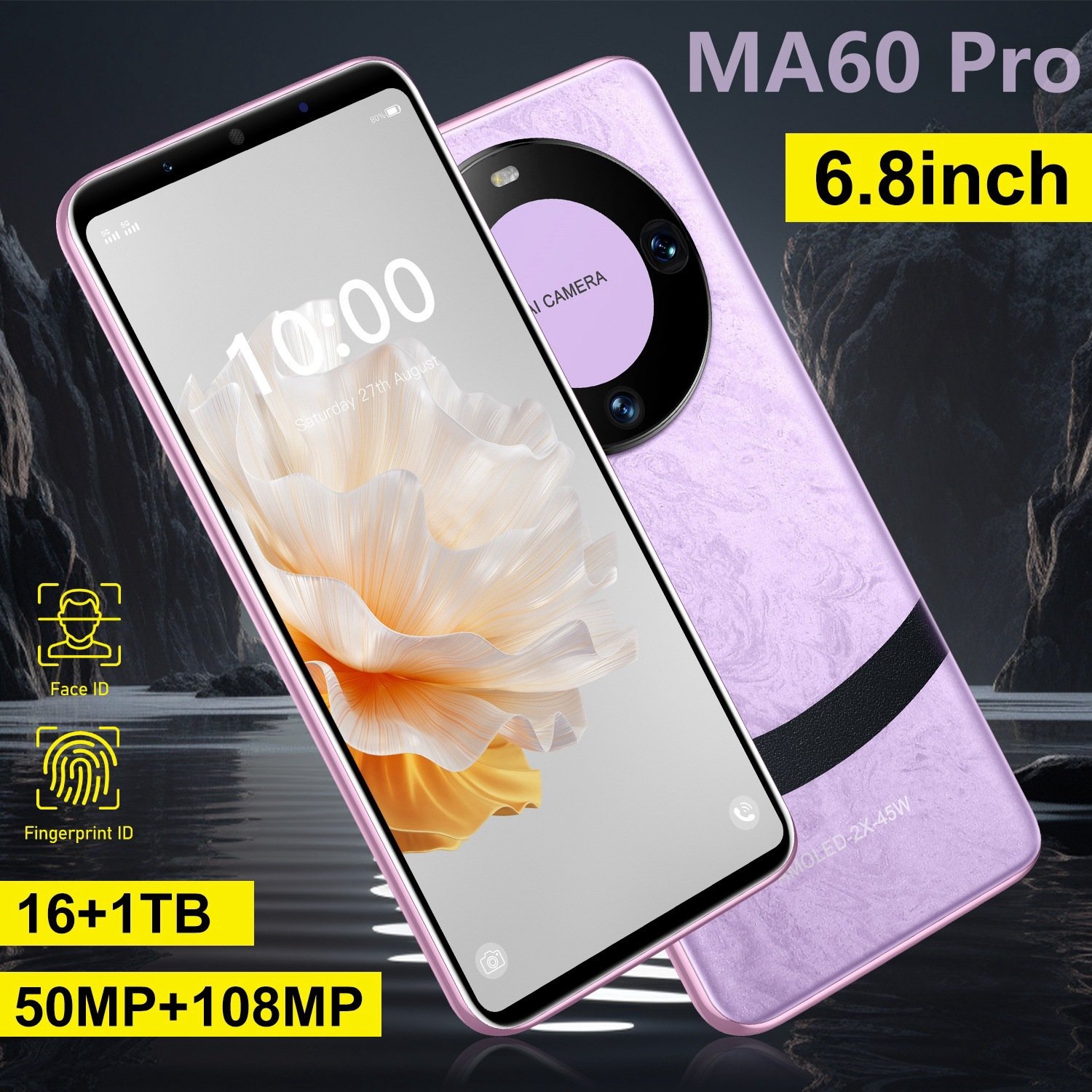 2024 New For Huawei Mate60 Pro Smartphone 1GB+8 RAM 5.0 Inch IPS Display 2MP+2 Camera 2000mAh Face ID Android 8.1 Global Version